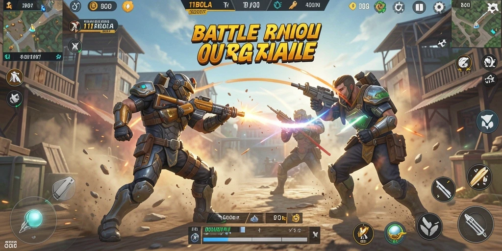 Tampilan aksi pertarungan seru di 11BOLA dalam mode Battle Royale.