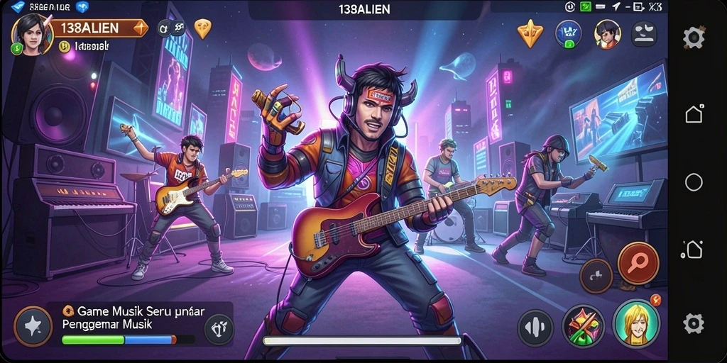 Screenshot gameplay 138ALIEN yang menarik dengan alunan musik.