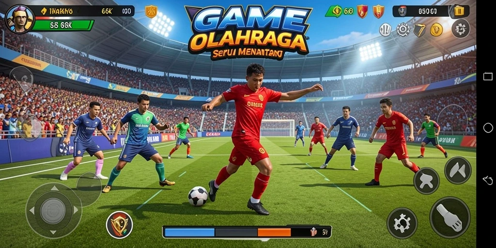 Tampilan gameplay <strong>66K</strong> yang menampilkan aksi olahraga yang mendebarkan.