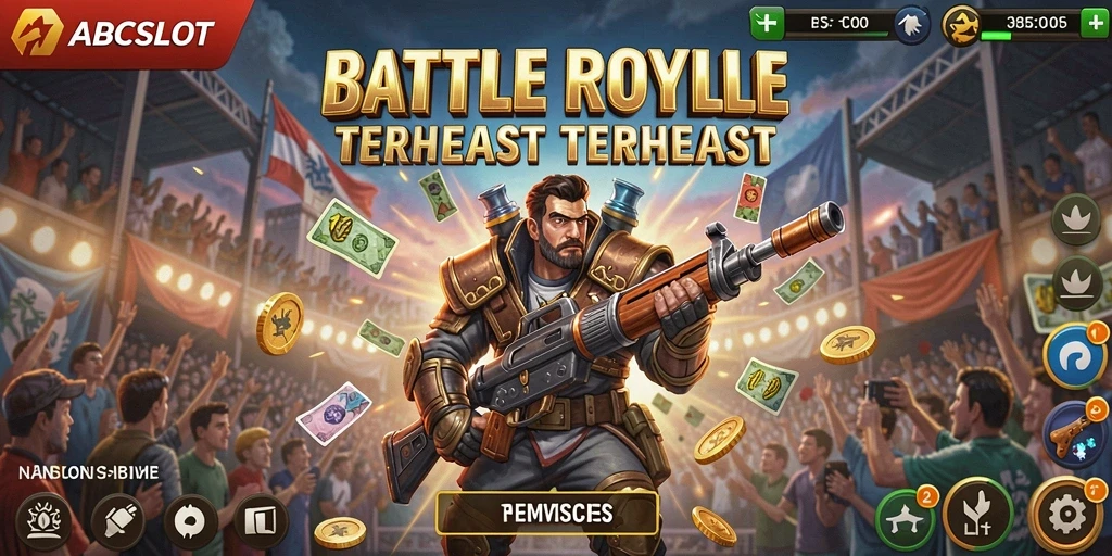 Tangkapan layar dari ABCSLOT menampilkan aksi pertarungan intens dalam mode Battle Royale.