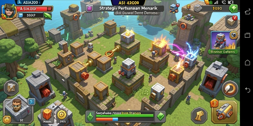 Tangkapan layar ASIA200 menampilkan momen mendebarkan dalam gameplay Tower Defense.