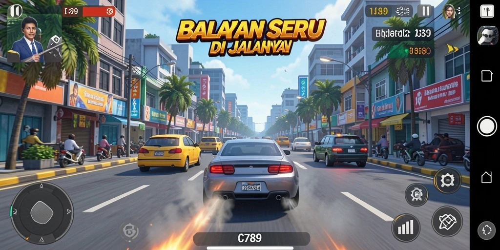 Gameplay Racing yang mendebarkan dalam C789.