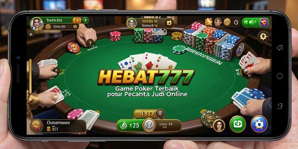 Tampilan screenshot dari gameplay seru HEBAT777 dalam permainan Poker.