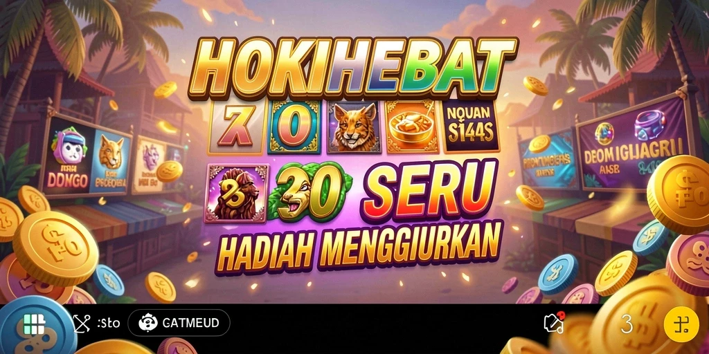 Tampilan menarik dari gameplay Slot HOKIHEBAT yang penuh warna.