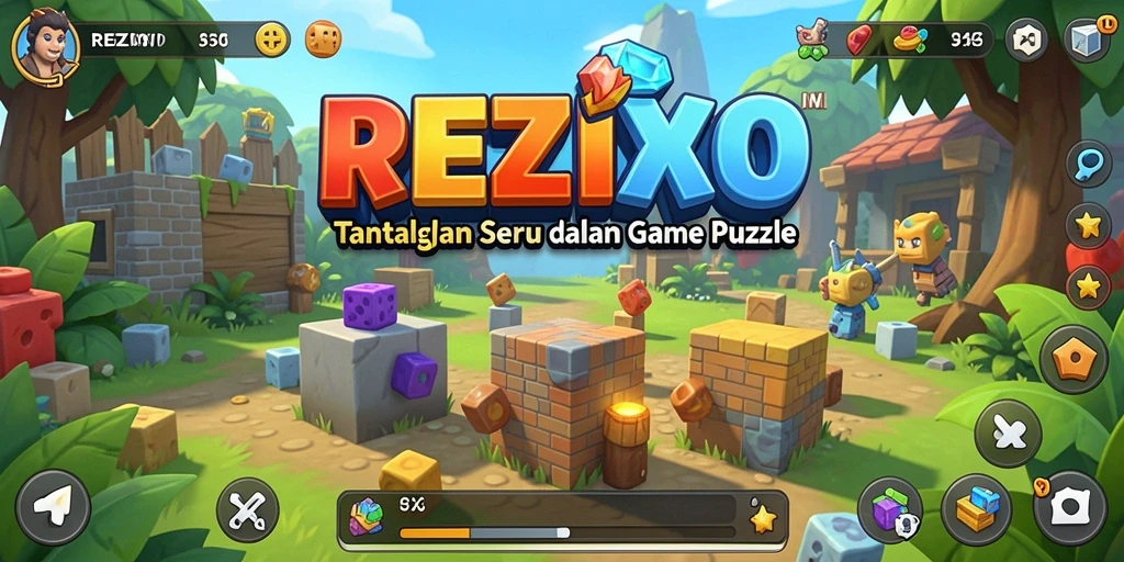 Tampilan gameplay <strong>REZIXO</strong> yang menarik dan menantang.