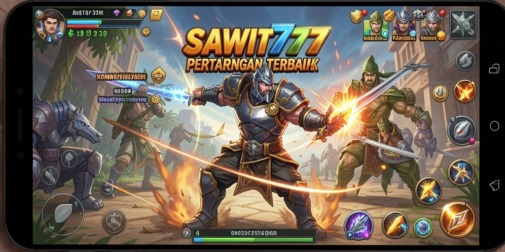 Tampilan menegangkan dari pertarungan dalam SAWIT777.