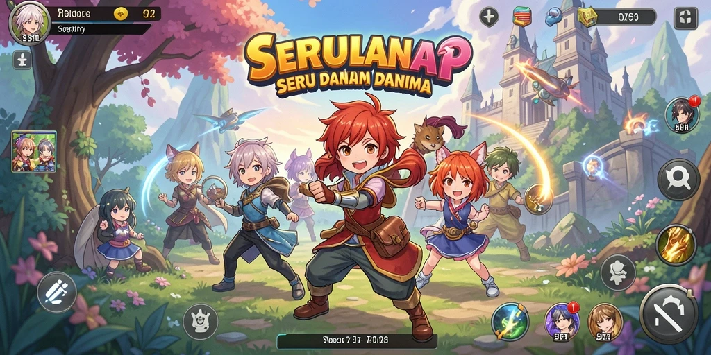 Tangkapan layar SERURP menampilkan karakter anime dalam aksi mendebarkan.