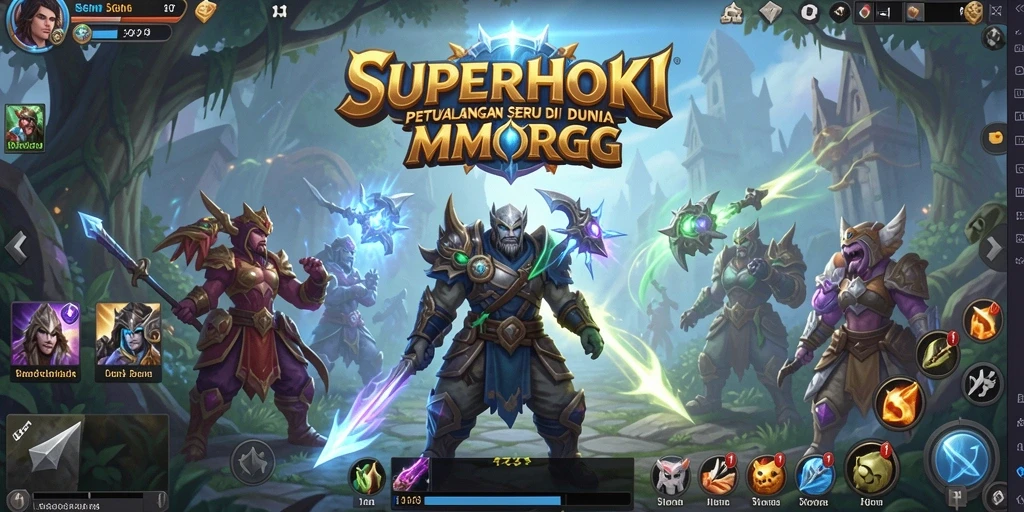 Tampilan gameplay SUPERHOKI yang mengasyikkan dengan petualangan dan pertarungan epik.