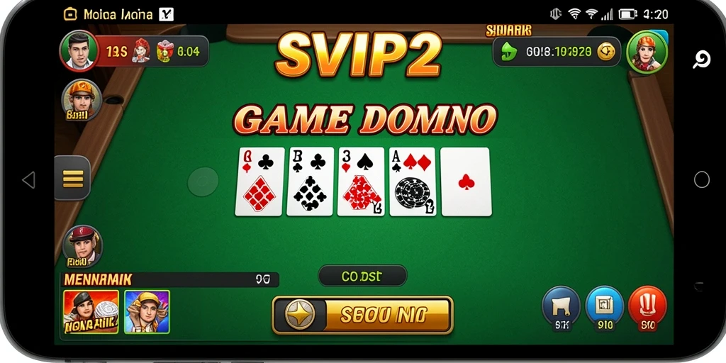 Screenshot gameplay SVIP2 menampilkan suasana seru permainan Domino.